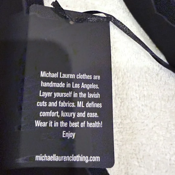 Michael Lauren Black Long Sleeve Zip-Up Shirt - Picture 3 of 6